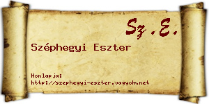 Széphegyi Eszter névjegykártya